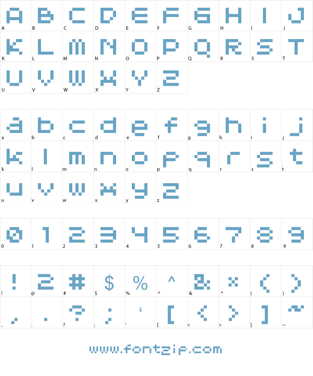 ET BT6001 Font Character